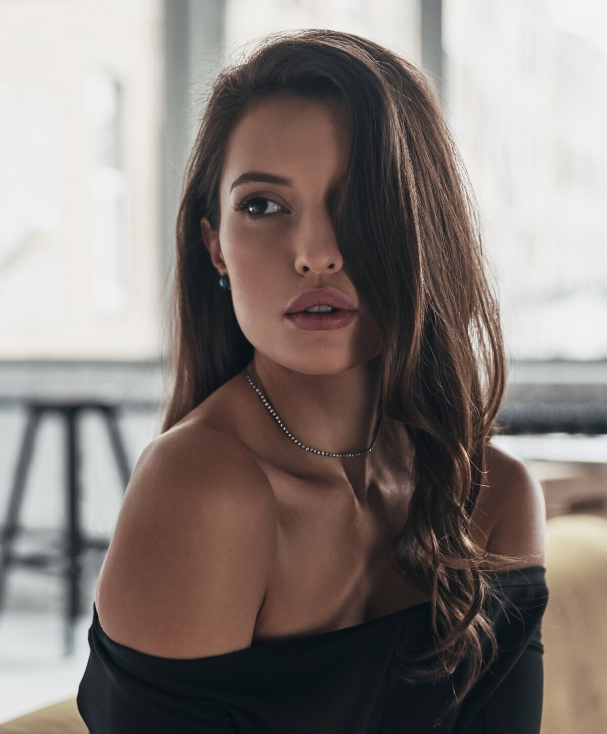 Detroit cheek fillers model with black hair